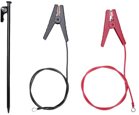 Elektrozaun-Draht-Erdungsstangen-Set, langlebig, wetterfest, Elektrozaun-Anschluss mit Klemme für Generator, Elektrozaun, Solarzaun-Ladegerät, Yards, Gärten