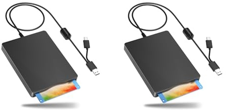 Tacdas 2X Lector de Disquete, Unidad de Disquete Externa de 3,5 Pulgadas con USB Tipo C, Unidad de Disquete FDD Portátil para PC Portátil