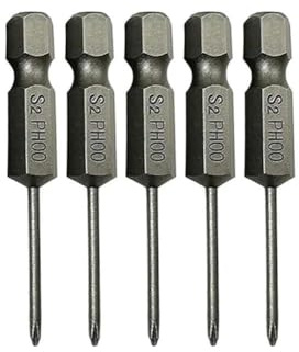 Lot de 5 embouts de tournevis cruciformes en alliage d'acier, tige hexagonale de 6,35 mm, longueur de 50 mm pour perceuses électriques et visseuses manuelles, PH00 PH0 PH1 PH2