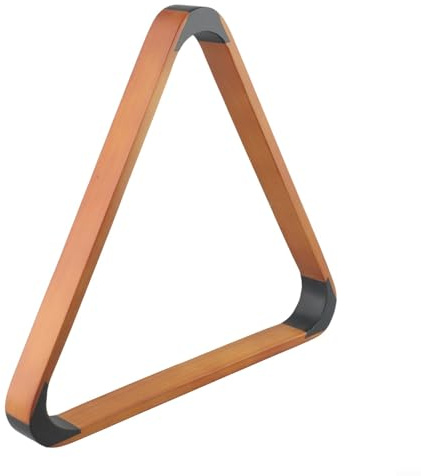 Estante triangular de madera con 8 bolas para mesas de billar hecho de madera maciza con puntos negros de plástico reforzado