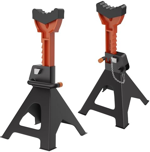 Yunvin 2 Pack 3 Tonne Axle Stands Heavy Duty Trolley Jack Height Adjustable 28-42cm Car Lift Tool Floor Lifting Support Stands with Rubber Pads for Garage & Workshop Repair