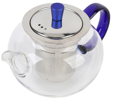 Hamwesh Théière en Verre avec Infuseur, 252 Ml, Bec Anti-déversement, Poignée Ergonomique, Théière en Verre Résistant à la Chaleur, Machine à thé en Vrac, Infuseur à thé avec en Amovible pour Vrac