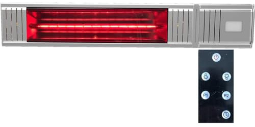 Millarco 58632 „Golden-Tube Terassenheizer inkl. Fernbedienung für Wandmontage Balkon Wintergarten Heizung Infrarot Strahler Wand Elektro-Infrarot-Heizstrahler Terassenstrahler Wärmestrahler elektris