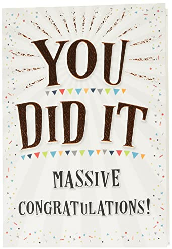 Piccadilly Greetings Piccadilly Greetings Moderne Glückwunschkarte You Did It, 17,8 x 12,7 cm, Grün/Grau/Beige/Orange/Weiß