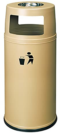 xuejuanshop Pattumiera Cestino da Incasso da Esterno/da Incasso a Incasso con Cenere, Cestino Rotondo, posacenere in Acciaio Inox, Multiple opzioni di Colore Portarifiuti da Ufficio (Color : Beige)