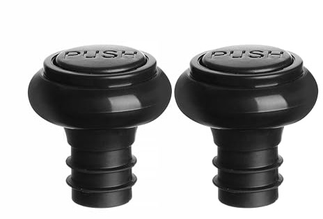 HENDI Vakuum Stopper, BarUp, 2 Stück, für HENDI Weinpumpe (595541), für alle Weinflaschen von 0.75L bis 1L, mit Vakuumlöseknopf, Weinverschluss, Weinflaschenverschluss, ø40x(H)40mm, ABS, TPE