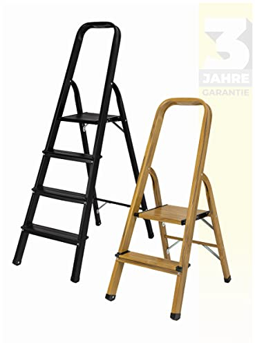 𝐂𝐑𝐀𝐅𝐓𝐅𝐔𝐋𝐋 Trittleiter CF-133A | 𝟑 𝐉𝐀𝐇𝐑𝐄 𝐆𝐀𝐑𝐀𝐍𝐓𝐈𝐄 - 2-6 Stufen Leiter - Klapptritt - Treppenleiter - Klappleiter mit Ablage - Haushaltsleiter - Stehleiter (2 Stufen)