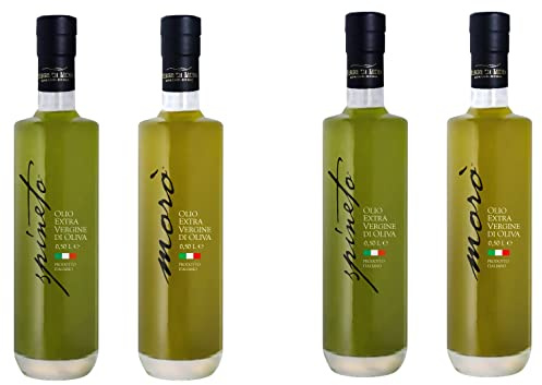 Terre di Lidia - Olio extravergine di oliva - 4 bottiglie in vetro da 0,50L (2L), 2 Varietà Coratina, Gusto Intenso + 2 Varietà Ogliarola, Gusto Delicato - 100% Italiano - Campagna 25/26