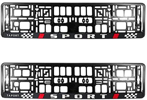 PAIR (2PCS) TAPORT SPORT 3D Car Registration License Number Plate Surround Holder Frame Surround