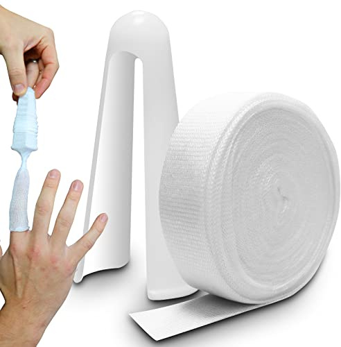 RE-GEN Tubular Gauze Finger Toe Digit Wound Bandage Dressing + Applicator 10m x 2.5cm | Size - 12 | Ideal for Bulky Fingers and Toes