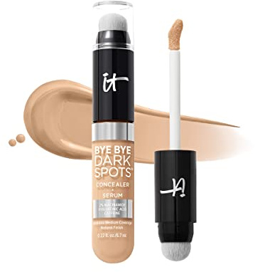 IT Cosmetics Bye Bye Dark Spots Concealer with 2% Niacinamide, Hyaluronic Acid & Caffeine - Medium Coverage, Natural Finish - 22 Light Neutral, 0.22 fl. oz