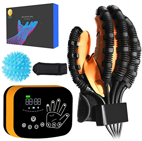 Aktualisierte Finger-Rehabilitations-Roboter-Handschuhe für Gehirnschlag Erholung Übung, Hemiplegie, Schlaganfall, Hirninfarkt und Hand Behandlungen, Rehabilitation Roboter Handschuhe Schlaganfall.