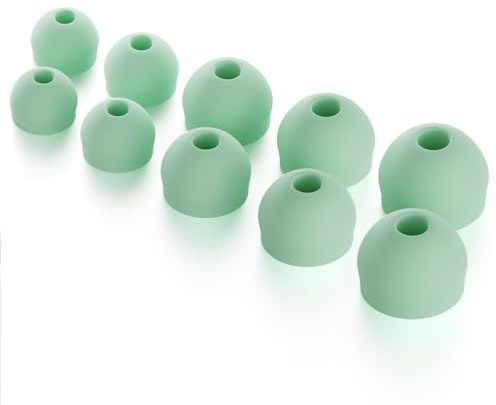 CURVD- Juego de 4 pares de tapones para los oídos, tapones de silicona suaves y flexibles para reducción de ruido, para auriculares y audífonos (verde menta)
