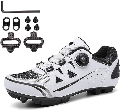 PENXZT MTB Schuhe Herren Fahrradschuhe Mountainbike Schuhe Kompatibel mit Shimano SPD 2-Bolts-Pedalen mit Stollen, für Rennschuhe in Innen- und Außenbereiche