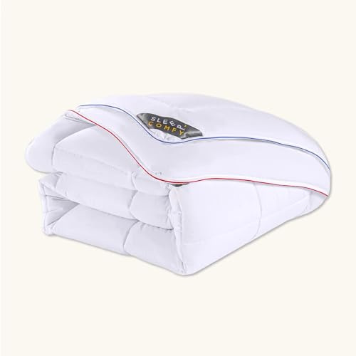 Sleep Comfort Lyxig allergiker 4 säsonger varmt täcke 200 x 220 cm, täcke med 2 kombinerbara delar, året runt-filt, filt för sommar och vinter, vinterfilt, vintertäcken, sovfilt