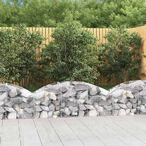 prissent Panier de Gabion à arc 150 x 50 x 40 / 60 cm Gabions Métalliques Gabion Pour Pierres Pratique Panier De Gabions Barrière De Jardin Clôtures Décoratives Fer Galvanisé