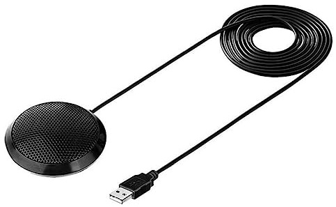 JOINPAYA USB Kondensatormikrofon Klare Sprachaufnahme Rund Metall mit USB Anschluss Geeignet für Computer und Laptop für Videokonferenzen und Gaming