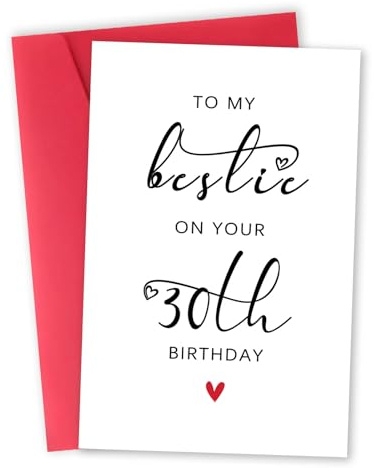 Zyulin Bestie Geburtstagskarte zum 30. Geburtstag, Karte zum 30. Geburtstag für Damen, beste Freundin, 30. Geburtstag, Geschenke für Schwester, Freundin, Aufschrift To My Bestie On Your 30th