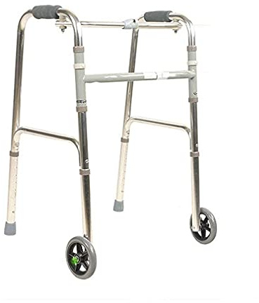 Gehgestell, Standhilfe, faltbarer Roller, Gehhilfe, Mobilitätshilfe mit 2 Rädern, Krücke für ältere Menschen, Erwachsene, Senioren, Behinderte, platzsparender Lichtstern