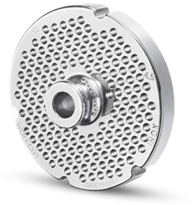 Wolfcut Dischi forati in acciaio inox Longlife con mozzo e 4 scanalature di ricambio per/compatibile con tritacarne pistone e per tutti i tipi di tritacarne di dimensioni 32-6,0 mm