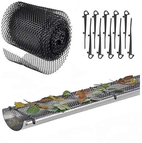 16cmx600cm Plastic Gutter Guard,Heavy Duty Gutter Guards Mesh Leaf Guards for Gutters Leaf Filter 6.3 x 0.185 x 19.6 Feet (16cm x 6m)