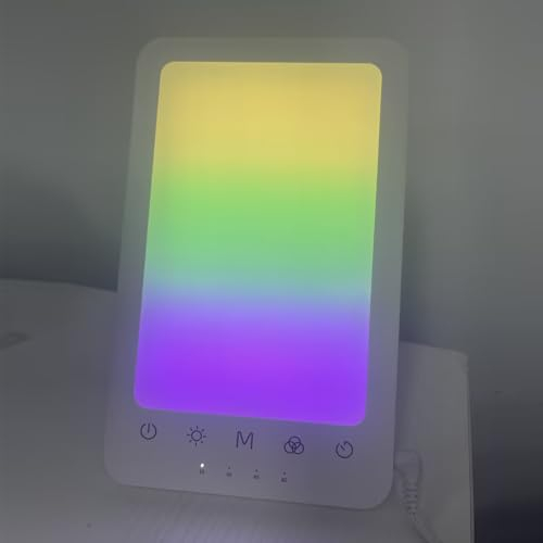 RICIAL Tageslichtlampe – 5 Helligkeitsstufen, 11 Farben, Sonnenlichtlampe ohne UV, Stimmungslicht, 4 Timer & Memory-Funktion, Lichttherapielampe