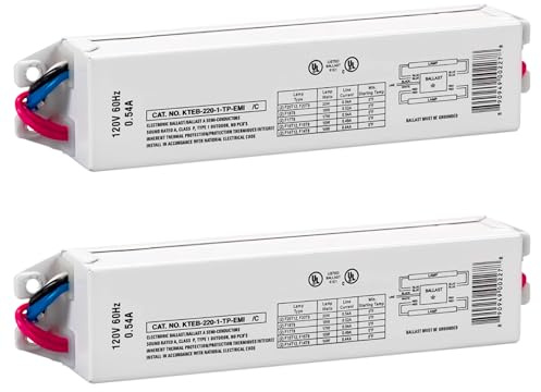 OHLECTRIC Replacement for Keystone KTEB-220-1-TP-EMI 2 Lamp T12 Electronic Fluorescent Ballast | 120V Input with Instant Start Operation | 0.88 Ballast Factor, UL-Approved