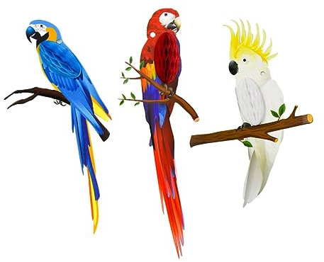 KITANDOVE 3stücke Tropische Papier Waben-Dekorationen Für Hawaiianische Partys Bunte Hängedekorationen Einfach Aufzubauen Und Wiederverwendbar Für Sommerfeiern Und Luau Events