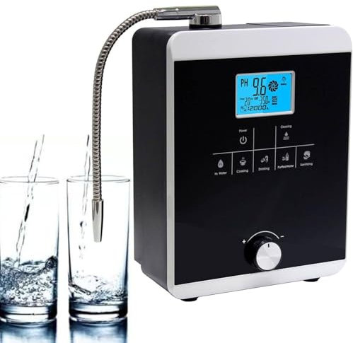 YANDDEA Ionizador de Agua, Máquina Ionizadora de Agua Alcalina Purificador de Agua de Hidrógeno Alcalino, 5 Configuraciones de Aguade Filtración de Agua Alcalina para el Hogar Pantalla