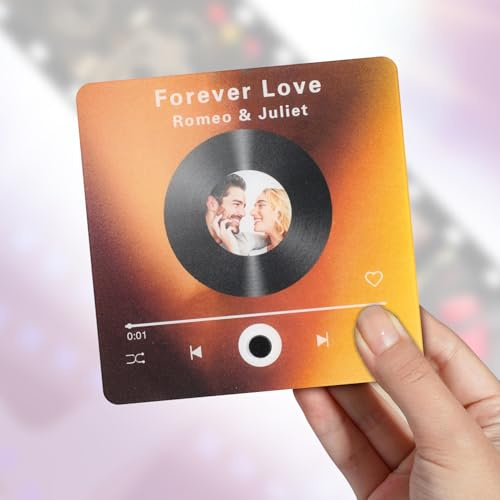 BSOON Musik Kühlschrankmagnet mit Foto & Ton, Album-Magnet spielt personalisierte Lieder, Geschenk für Paare zu Weihnachten & Valentinstag (Spotify kompatibel)