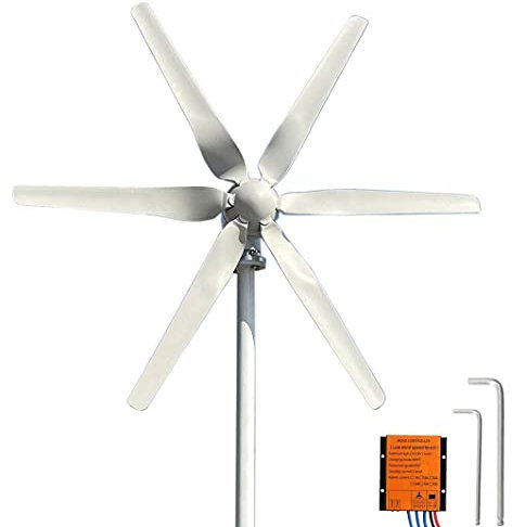 KX-ENERGIE 800W Generador de Turbina Eólica, 48V Aerogeneradores 3 palas con mppt Controlador de viento Kit para carga marina doméstica