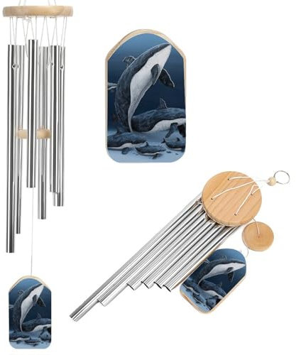 Windspiel für den Außenbereich, einzigartige Aluminiumrohre, Gedenk-Windglocke, groß, tiefer Ton, Windspiel für Terrasse, Garten, Dekoration, Geschenk für Mutter, Frauen, Nachbarn