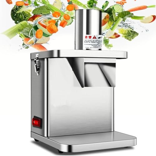 ZIJINGY Cortador de Verduras eléctrico, Cortador de Verduras Comercial, rebanador de Zanahorias/Patatas, Cortador de Verduras de Acero Inoxidable, rebanador automático de cebollas