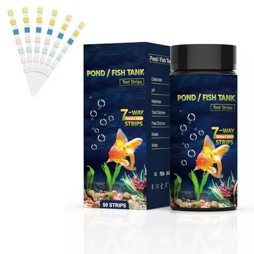 XoeLLe 100 Pezzi Test Acqua Acquario, 7 in1 Test Durezza Acqua, Test Acqua Potabile, Test PH Acquario per Stagno Piscina Acquari Test Accurati di Durezza Totale,Nitrato di Carbonato,Nitrito,Cloro,PH