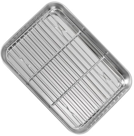 Warmhm Backblech Mit Abkühlgitter Aus Edelstahl Für Fleisch Und Plätzchen Geeignet Für Ofen Und Küche Antihaftbeschichtet Für Einfache Reinigung