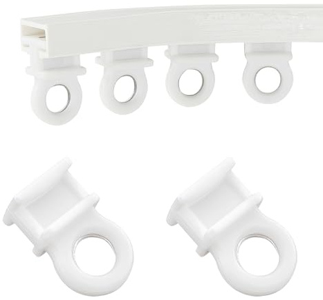 90 PCS Curtain Track Gliders – Plastic Curtain Rollers with Metal Insert for Smooth Sliding