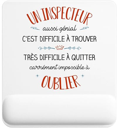 Planetee Tapis de Souris Un Inspecteur Aussi génial | Accessoire Bureau Ergonomique - Idéal pour Anniversaire, Collègue, Secret Santa Noël, Fête des Pères et Fête des Mères