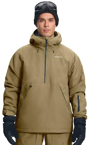 Pioneer Camp Herren Semi-Front Skijacke mit 10000 mm Wassersäule – Wasserdichte & atmungsaktive (7000 g) Ski- und Snowboardjacke mit abnehmbarem Schneerock, Verstellbarer Kapuze
