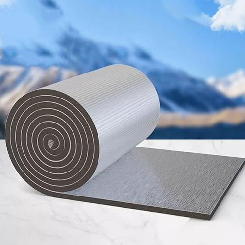 Pannelli barriera radiante in Alluminio per Isolamento Acustico di pareti, tetti, Solai, Tubi, autoadesivi, Riduce la Perdita di Calore, Facile da Tagliare, 1x10 m/3,3x33 Piedi, 30 mm di SPE
