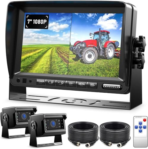 Dual Rückfahrkamera Set 7-Zoll 1080P HD Dual Split Screen Monitor
