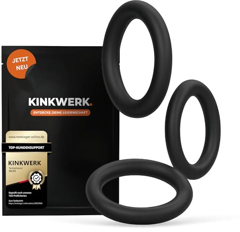KINKWERK Penisringe 3er-Set aus Silikon | Flexible Cockringe in 3 Größen (30 mm, 40 mm, 50 mm) | Für härtere Erektionen & mehr Ausdauer | Weiches, dehnbares Material für Männer & Paare