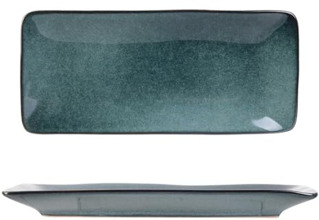HowHomely | Keramikvåning 10 x 22 cm – serveringsfat rund, desserttallrik, fruktskål, kaktallrik, modern serveringsskål, keramikporslin
