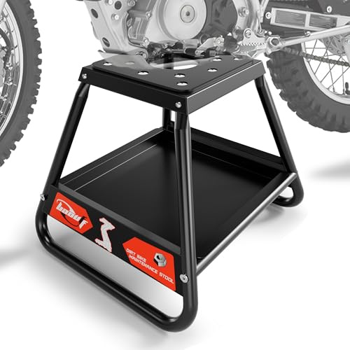 BAOUFF Dirt Bike Stand with Tool Tray,Universal Detachable 600LBS Capacity Motorcycle Dirtbike Stand Lift Box for E Dirt Pit Mini Bike Off Road MX Maintenance Accessories