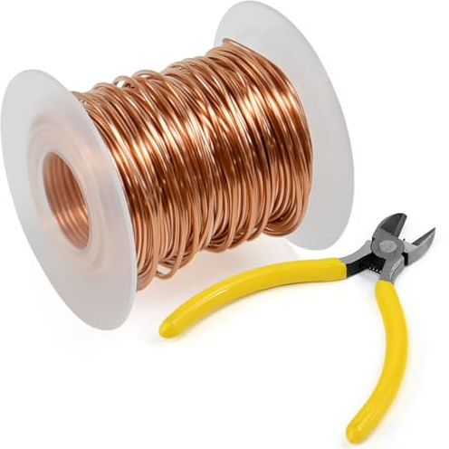 VGECEE 20m Isolierter Kupferdraht Garten Kupferlackdraht Kupferspulen | 16 Gauge/1,3mm Lackdraht Lötbar Reiner Kupferdraht Basteldraht Schmuckdraht Copper Wire, für Schweißen,Schmuck, Garten