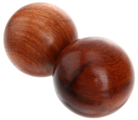 Outanaya 2 Stück Holz Massagebälle Hand Trainingsbälle Rund zur Muskeldehnung und Durchblutungsförderung Praktische Größe für Senioren Wellness und Entspannung