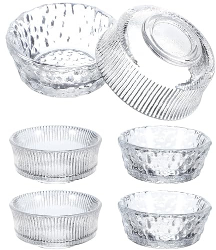 POPETPOP 6 Pezzi Scodelle in Vetro Multiuso per Snack e Dessert, Resistenti ed Eleganti, come Piatti per Aceto o Salse in Cucina