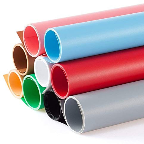 Selens 100x200cm Toile de Fond en PVC Matte pour Photographie, Studio, Vidéo et Télévision 9 Couleurs kit