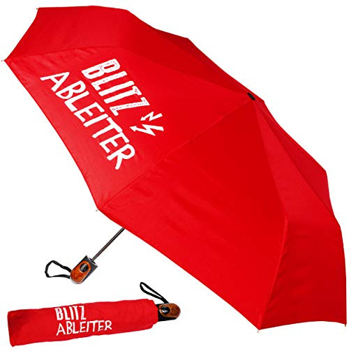 alles-meine.de GmbH Taschenschirm - AUTOMATIK - Blitzableiter - rot - ø 100 cm - großer Regenschirm/Kinderschirm/Erwachsenenschirm - Automatikregenschirm/Partnerschirm ..