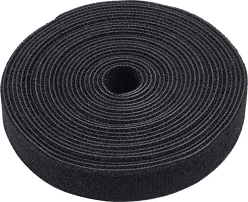 Meister Klettband-Rolle - 5 Meter Länge - 20 mm Breite - schwarz - Wiederverschließbar - Frei zuschneidbar - Stabil & Wasserfest / Klett-Kabelbinder auf Rolle / Doppelseitiges Klett / 7452740