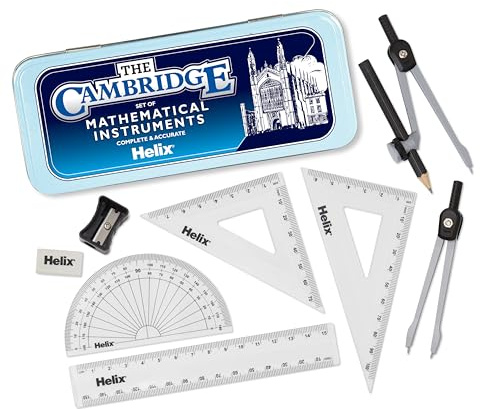 HELIX Cambridge matematikset med förvaringsburk 9 delar matematikutrustningsset